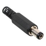 20 * Plug P4 2,1mm Preto Plástico Com Rabicho