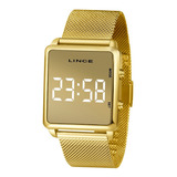 Relogio Lince Feminino Digital Led Mdg4619l Bxkx Dourado