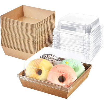 Caja Para Postres, Galletas, Dulces, Sánguches, 50 Unidades Color Marrón Cuadrado | MercadoLibre