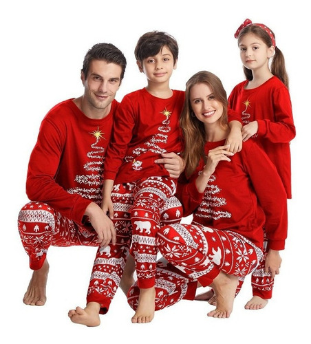 Pijama Navideño Para Parejas Familiares, Estilo Árbol