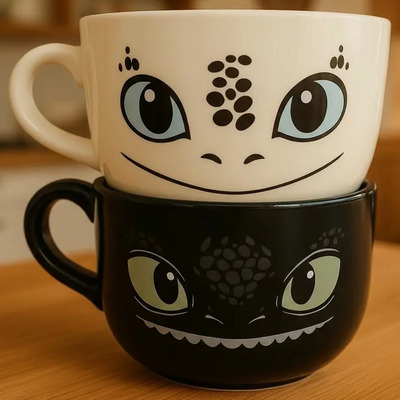 Combo Taza Tazón Pack X2 Chimuelo Y Luminosa Cerámica Regalo | Envío gratis