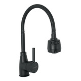 Llave Fregadero Laton Maneral Metalico Tubig Flexible Negro