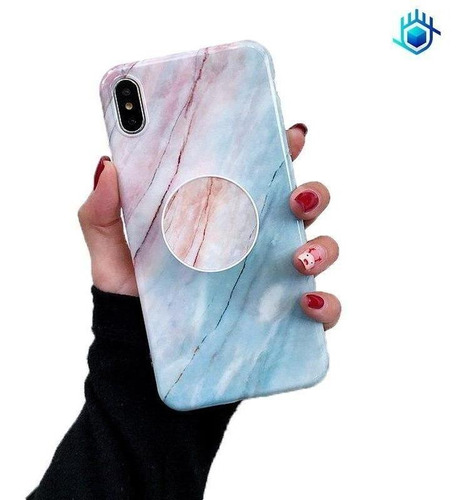 Funda Para iPhone Marmol+soporte Hombre Mujer Protector Case