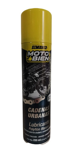 Lubricante Cadena Moto Antiadherente Polyflón Blanco Simoniz