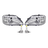 Juego Optica Delantera Renault Logan 2007 2008 + Cree Led