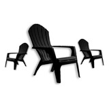 Combo 3 Sillas Sillon Miami Mascardi Reforzada Negro