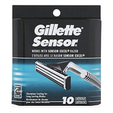 Recambios De Razor Blades Gillette Sensor Para Hombre, 10 Un