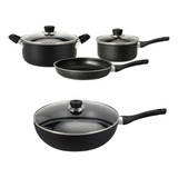 Juego Cocina Ollas Wok Sarten Hudson Antiadherente 6pz 