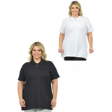 Kit 2 Polos Feminina Piquet Plus Size Feminina 