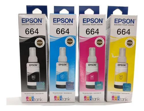 Kit Tinta Original Epson L120 L1300 L395 664 T644 L396 L355 