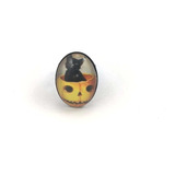 Anillo Base Negra Gato Calabaza Halloween Goth Dark Gotico 