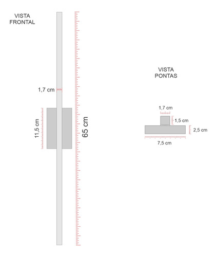 Arandela Luminalux Fit Alx105 Led 65cm Indireta 4x2 Bivolt