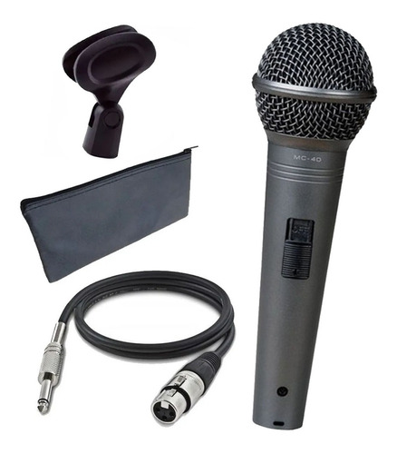 Microfone Profissional Para Voz Karaoke Vokal C/fio Mc40