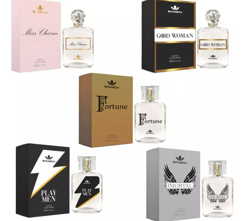 Kit 5 Perfumes De 100ml - Bortoletto Varias Fragâncias 