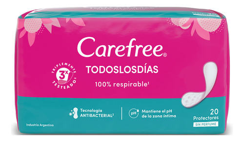 Protectores Diarios Carefree Los Dias 20 Unidades