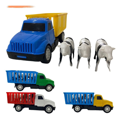 Caminhão Fazendinha Com Boi Vaca Animais Brinquedo Boiadeiro