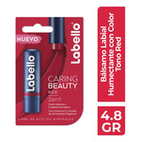 Bálsamo Labial Labello Caring Beauty 2 En 1 Color Red 4.8g