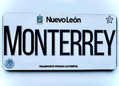 Monterrey Imán Refrigerador Nevera Placa Vehicular Souvenirs