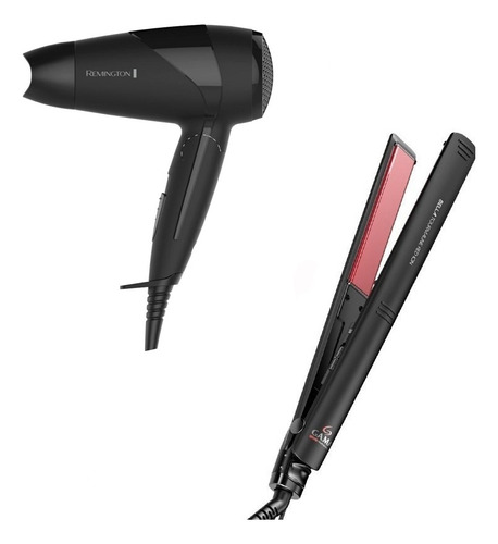 Set Secador De Pelo Remington+ Planchita Gama Ion Tourmaline