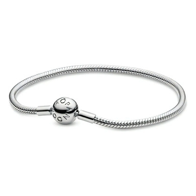 Brazalete Pandora Cadena De Serpiente Con Cierre Redondo Color Plata Talla 18 Cm | Meses sin interés