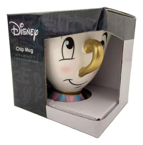 Taza Disney Chip De La Bella Y La Bestia En Caja De Regalo