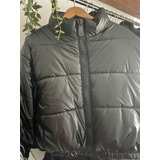 Campera Puffer Inflada Mujer Negro