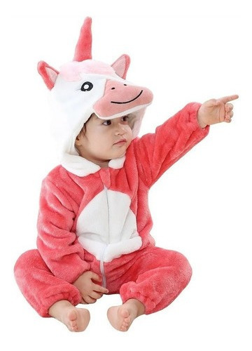 Pijama Y Disfraz Niño Animales Kigurumi Unicornio Rosa