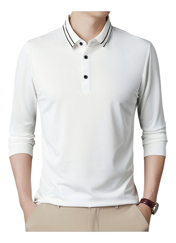 Basica Camiseta Polo Casual De Manga Larga Para Hombre