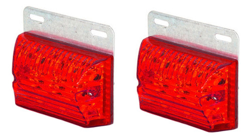 Juego De Faros Led Laterales Camion 24v Rojo Poli 26259