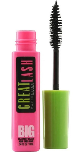 Máscara De Pestañas Maybelline Great Lash Big Blackest Black