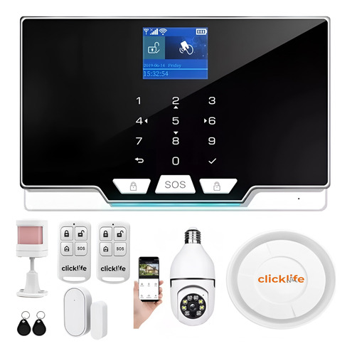 Alarma Casa Negocio Gsm Wifi Inalambrica Kit 1p+1m+1 Cámara