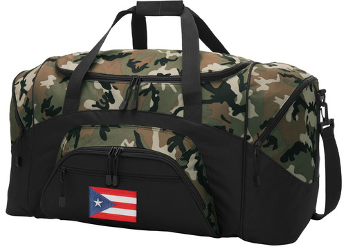 Maletín Deportivo Camuflado Bandera De Puerto Rico De Lona