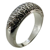 Anel Aparador  Em Ouro Branco 18k Cravejado Com Diamantes