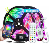 Fita Led 15 Metros 5050 Rgb Colorida Bluetooth Com Controle