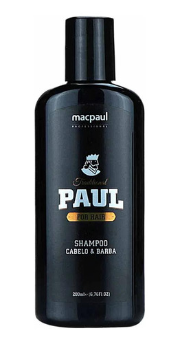 Shampoo Cabelo E Barba Tradicional Paul 200ml