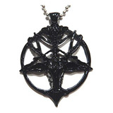 Cadena, Collar Para Hombr Baphomet Negro Y Pentagrama Invert