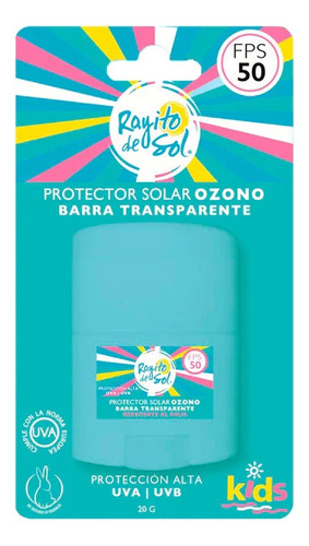 Rayito De Sol Protector Solar Stick Kids Ozono Fps 50 20 Gr
