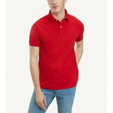 Camiseta Tommy Hilfiger Tipo Polo Slim Fit Thflex Rojo