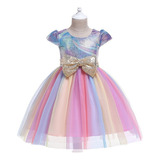 Vestido De Cumpleaños Arcoíris Para Niña Vestido De Fiesta D