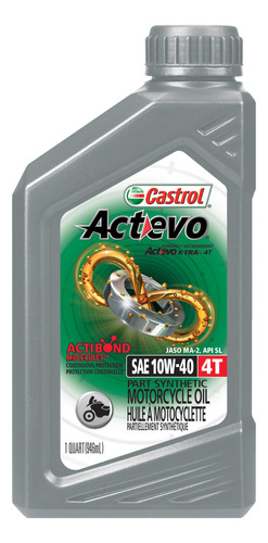 Aceite Semisintetico P/moto Actevo 4t 10w40 1lt X16u Castrol