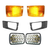 Kit De Dina Cuarto Ámbar Led, Biseles Grises Y Faros De Led 