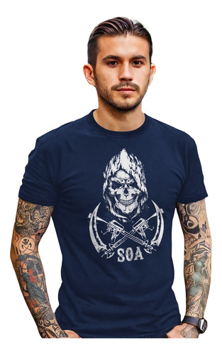 Playera Sons Of Anarchy Logo Charming Reaper Redwood Samcro