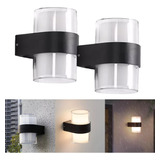 Lámpara Led De Pared Moderna De 12w Para Exterior, 2 Piezas