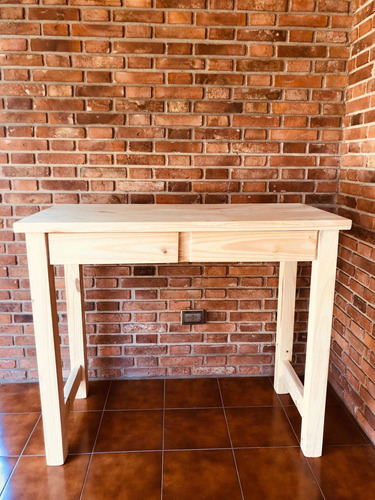 Mesa Isla Desayunador Pino 2 Cajones 1,20 X 60 X 100 De Alto