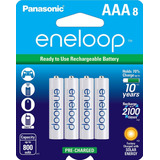 8 Baterias Recargables Panasonic Eneloop Aaa 800 Mah Solar