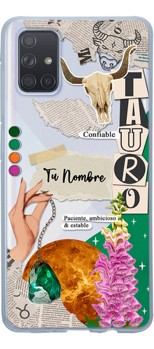 Funda Para Galaxy Mujer Signo Zodiaco Tauro Con Tu Nombre