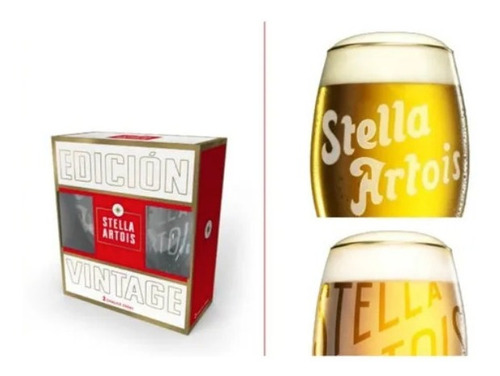 4 Copas Stella Artois X330ml Vintage - Coleccion Completa