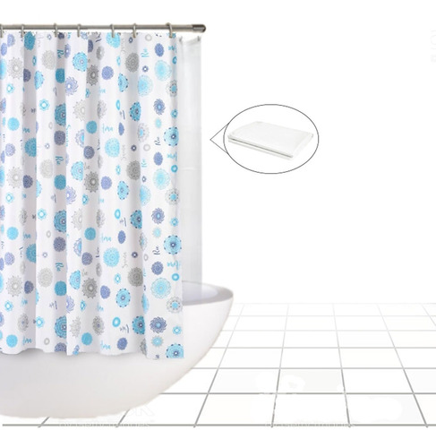 Cortina De Baño Moderna Plástico Pvc Diseño Doble Protector