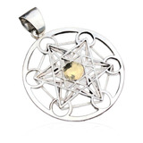 Dije Cubo De Metatron 3d En Plata 925 Y Oro 18k