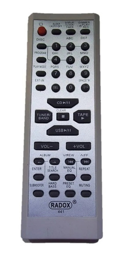 Control Remoto Radox 441 Para Modulares Panasonic Con Usb